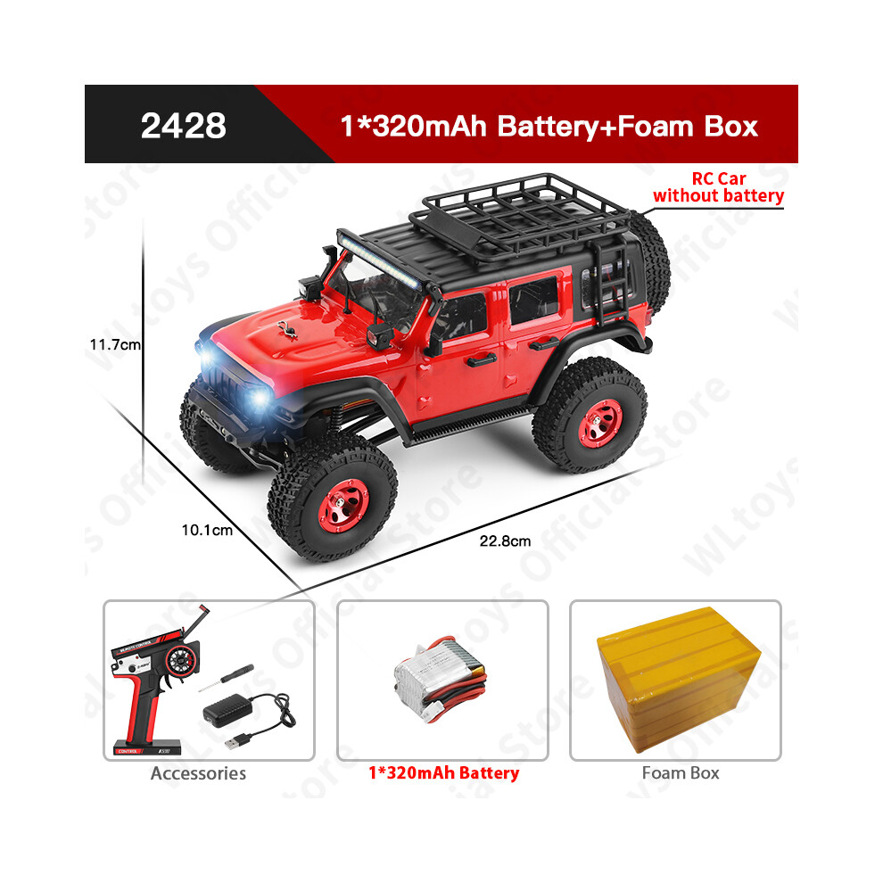 Photos - Parts for Drones & RC models MAXPOWER Wltoys 2428 1:24 Mini RC Car 2.4G With LED Lights 4WD Off-Road Vehicle Model Remote Control Mechanical Truck Toy for Childre 