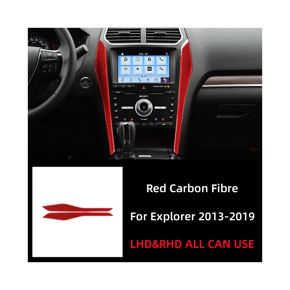 Carbon Fiber Compatible For Compatible Ford Explorer 2013-2019 Car Accessories Interior Auto Central Navigation Side Trim Cover Decor Sticker Decal 9036185726771