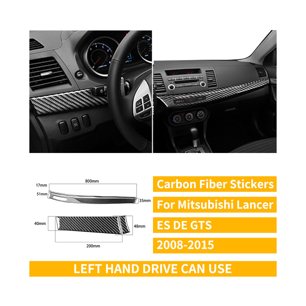Compatible For Mitsubishi Lancer Gts Es De 2008-2015 Car Accessories Carbon Center Dash Trim Dashboard Sticker Decorative Modified Strip 9036185773003