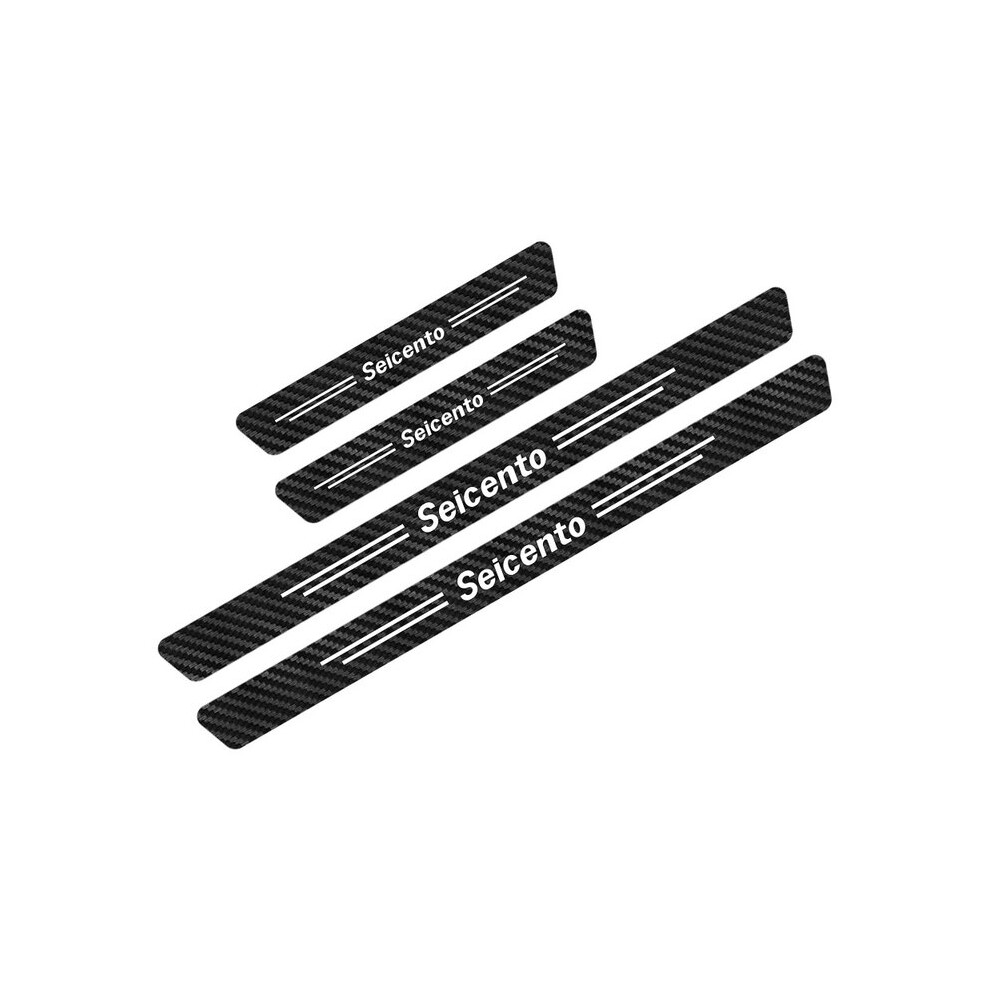 4Pcs Car Sill Sticker Compatible For Fiat 500 Argo Bravo Freemont Idea Linea Panda Punto Seicento Siena Auto Accessories Carbon Fiber Decal 9036185737838