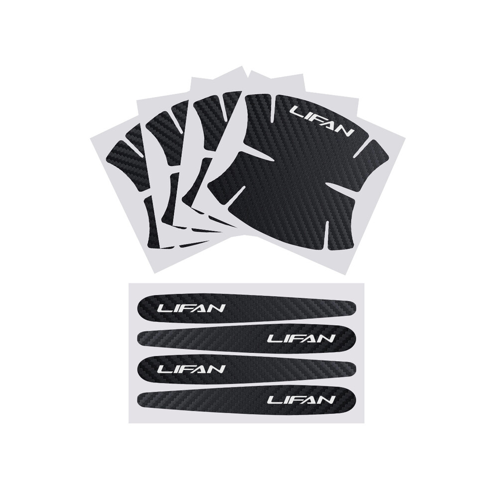 Compatible For Lifan 320 X60 530 520 250 150 620 X50 X70 720 Solano Auto Accessories 8Pcs/Set Car Hand Bowl Carbon Fiber Texture Stickers 9036185733526