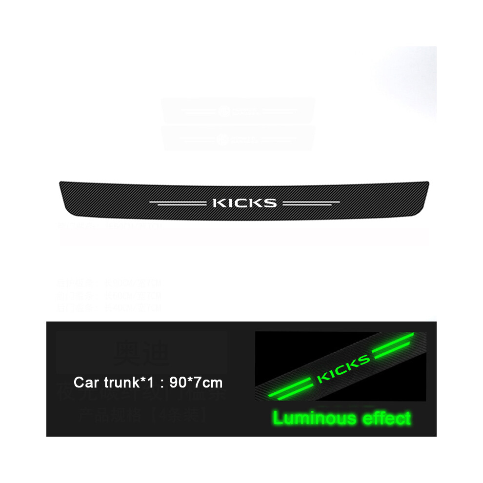Luminous Carbon Fiber Car Doorsill Anti Kick Stickers Compatible For Nissan Kicks Logo Threshold Strip Scuff Plate Protect Film Accessories 9036185728478