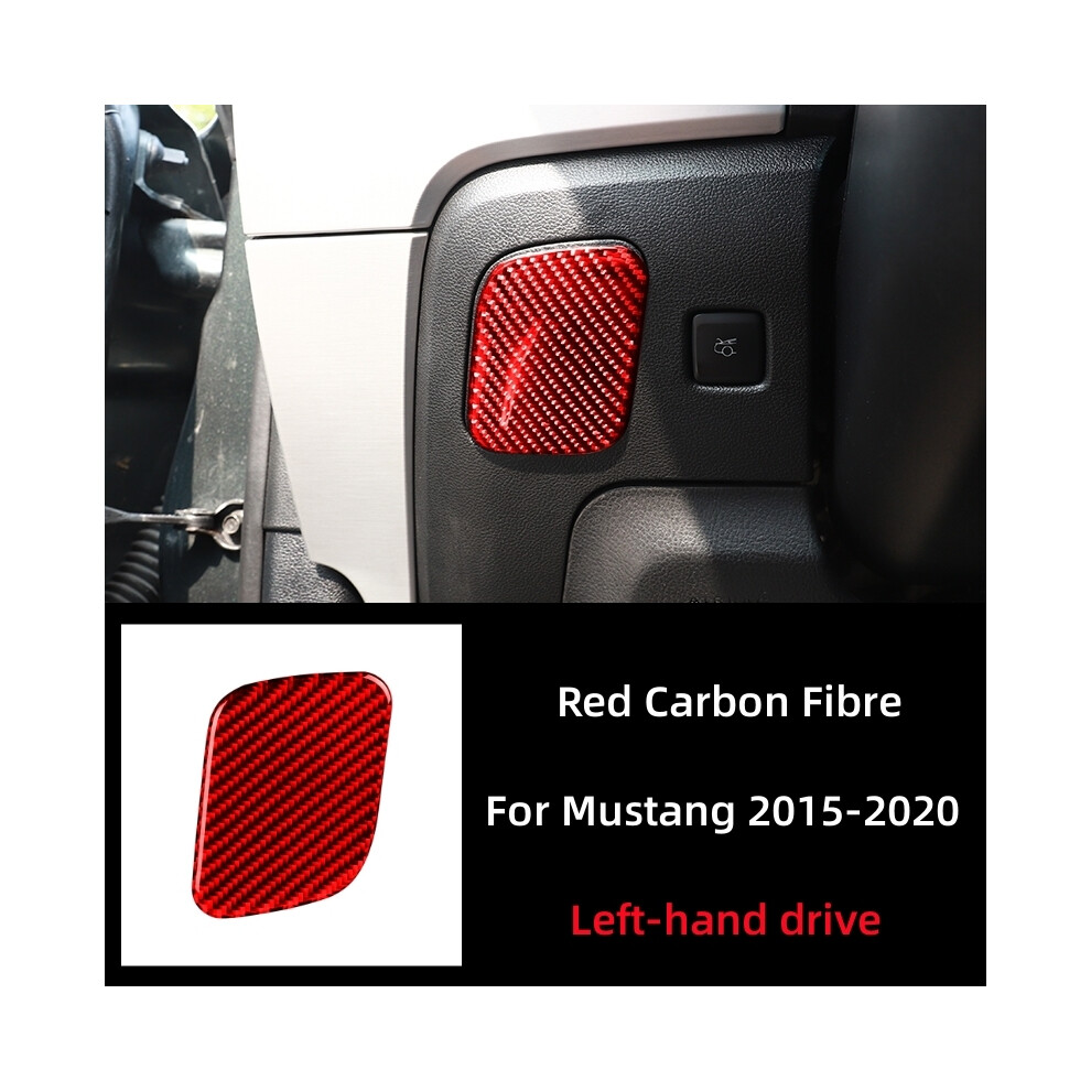 Compatible For Compatible Ford Mustang Gt 2015-2021 Carbon Fiber Car Main Driver Storage Box Decoration Cover Sticker Decal Accessories 9036185727969