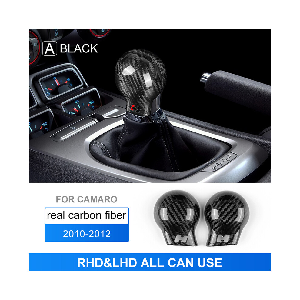 Airspeed Real Carbon Fiber Cover Compatible For Chevrolet Camaro 2010 2011 2012 Car Gear Head Shift Knob Interior Trim Accessories 9036185750752