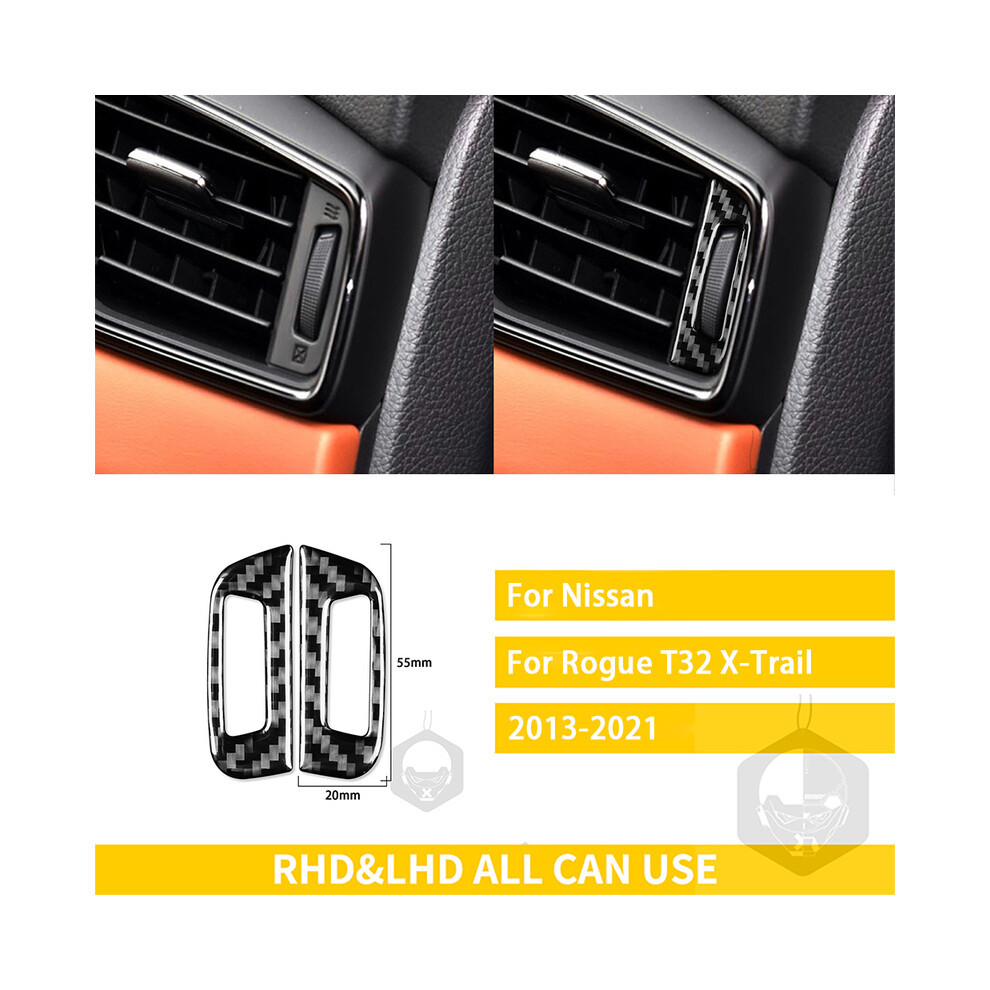 Compatible For Nissan X-Trail Rogue T32 2013-2021 Accessories Carbon Fiber Interior Car Door Instrument Cupholder Trim Sticker 9036185748360