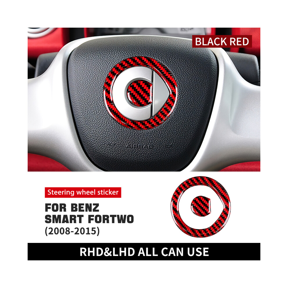 Carbon Fiber Sticker Compatible For Mercedes Benz Smart 451 Compatible Fortwo 2008-2015 Accessories Steering Wheel Cover Decoration Car Styling 9036185757171