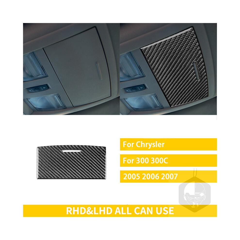 Compatible For Chrysler 300 300C 2005 2006 2007 Car Accessories Interior Carbon Fiber Overhead Storage Box Reading Trim Sticker Light 9036185756082
