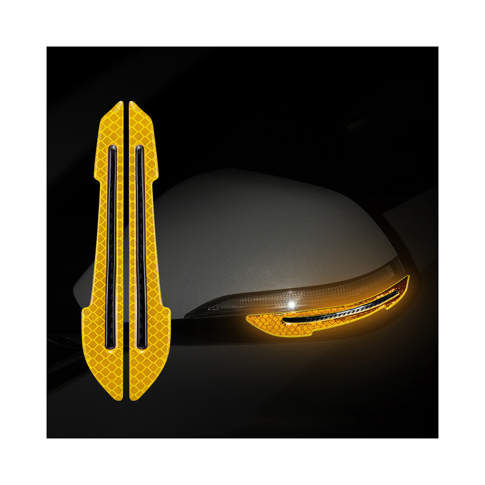 2Pcs Car Reflective Stickers Night Warning Strip Tape Traceless Protective Sticker Car Rearview Mirror Sticker Auto Accessories 9036185711463