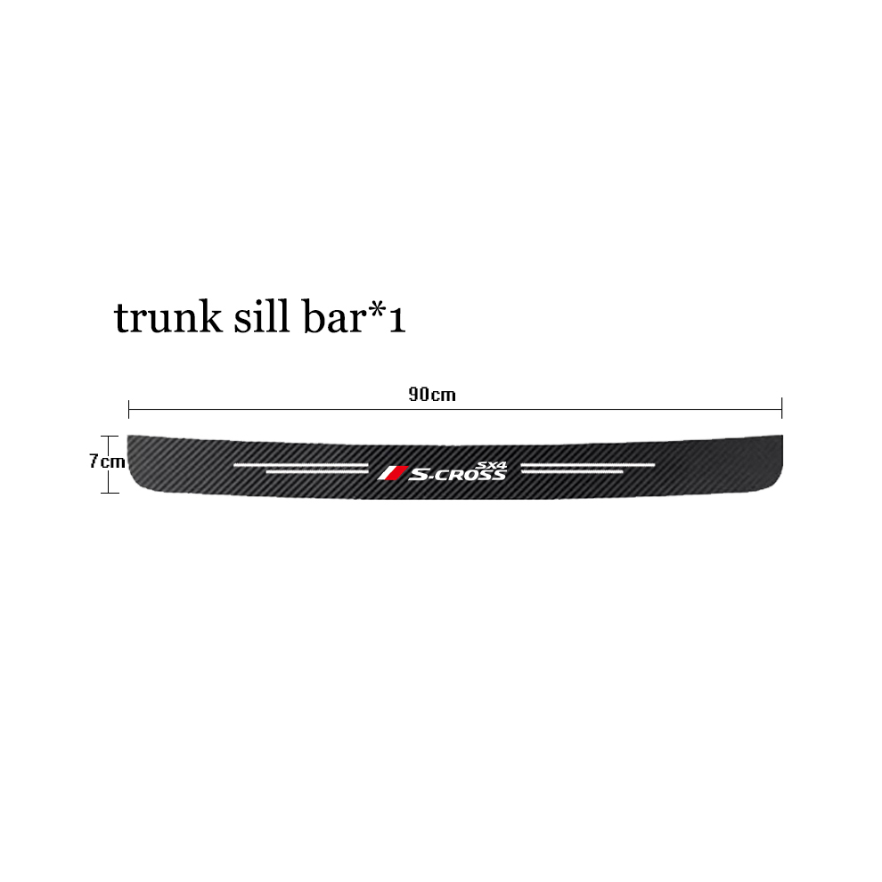 Car Door Threshold Scuff Plate Door Sill Compatible For Suzuki Scross Sx4 S-Cross Carbon Fiber Car Trunk Rear Bumper Stickers Accessories 9036185711135