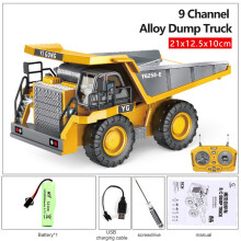 2.4G High Tech 11 Channels RC Excavator Dump Trucks Bulldozer Alloy Plastic Engineering Vehicle Electronic Toys For Boy Gifts maxp