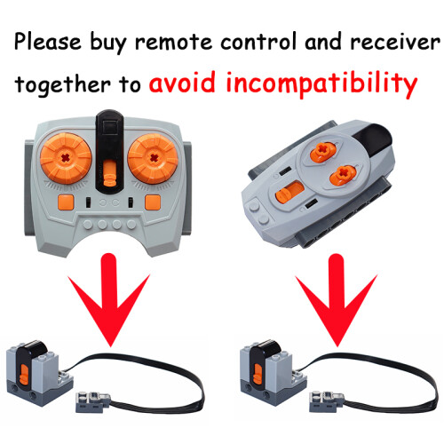 High-tech Power Function Technical Servo Train Motor IR Remote Control Receiver Battery Box Parts Building Block Model MOC Brick  maxp 2