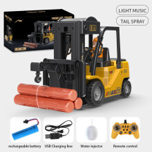 2.4Ghz Rc Car Remote Control Forklift Truck Engineering Car Cranes Liftable Spray Simulated Sound Toys For Children's maxp
