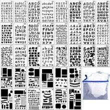 Augshy 36pcs Journal Stencils Set pentru jurnale punctate 4x7 inch planificator stenciluri pentru jurnal de gloan?e ?i notebook me?te?uguri de ti