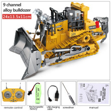 RC Alloy Excavator Bulldozer Remote Control Dump Truck Electric Engineering 2.4G High Tech Vehicle Model Car Toys For Boys Gifts maxp