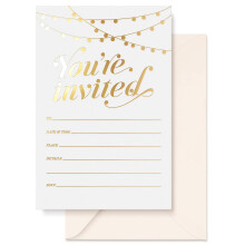 Sweetzer Orange Party Invitations 25 Gold Foil Traditional Invitations with Envelopes Wedding Baby and Bridal Shower Invite