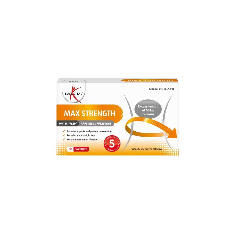 Lucovital MAX STRENGTH Appetite Suppressant 30 Capsules 5 Day