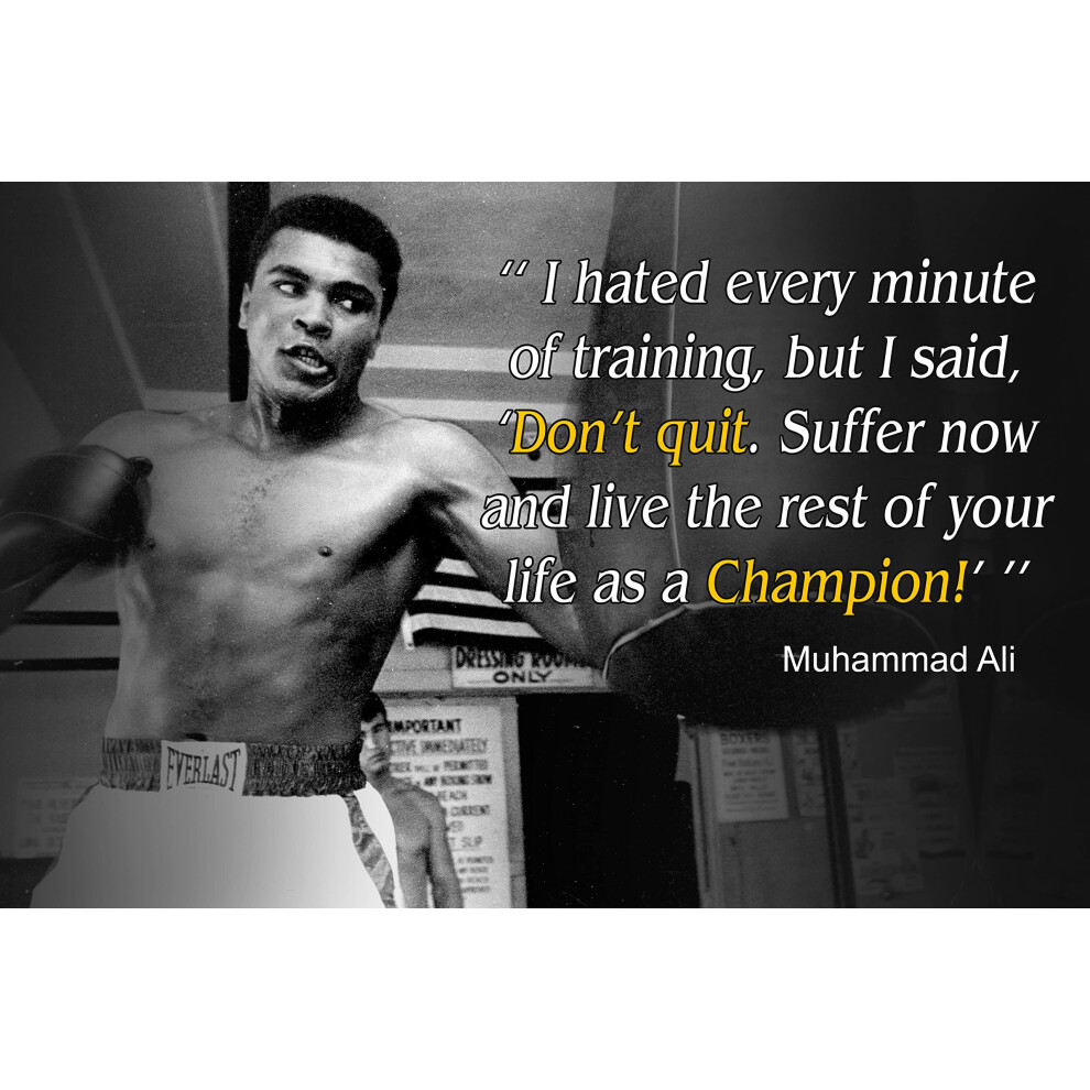 Affiche de Muhammad Ali Citation Boxe Affiches du Mois de l'histoire des Noirs Sports Qu