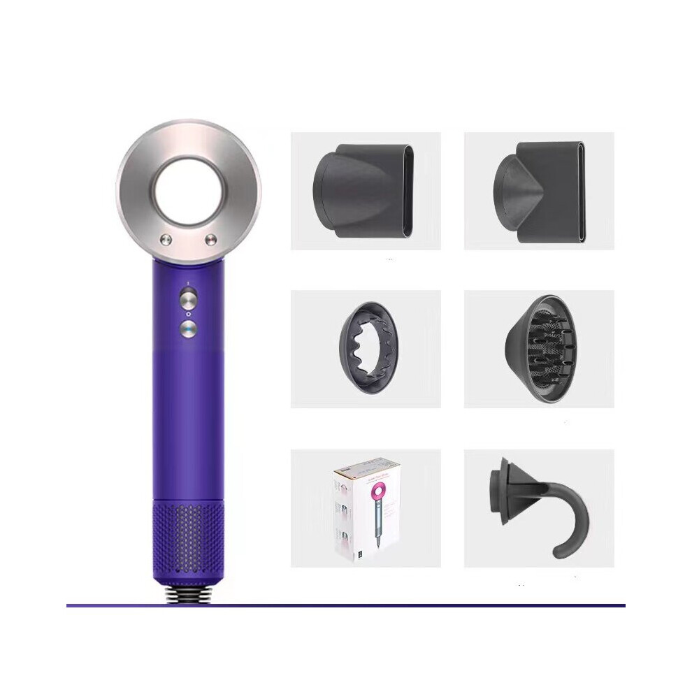 (Blue) 5in1 Hair Dryer Professional Salon Leafless Blower