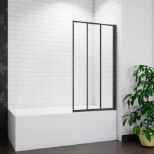 Matt Black 700x1400mm Frameless Black Silk Pivot Shower Screen Glass