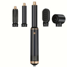 (Black) 5 in 1 Ionic Hair Dryer Blow Dryer Brush Set, 800W Hot Air Styler, 220V British Plug, No Heat Damage, Includes Glove, Auto Hair Wrap Curler