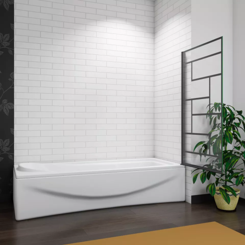 Matte Black 800x1400mm Frame Black Wire Mesh Pivot Shower Bath Screen 2