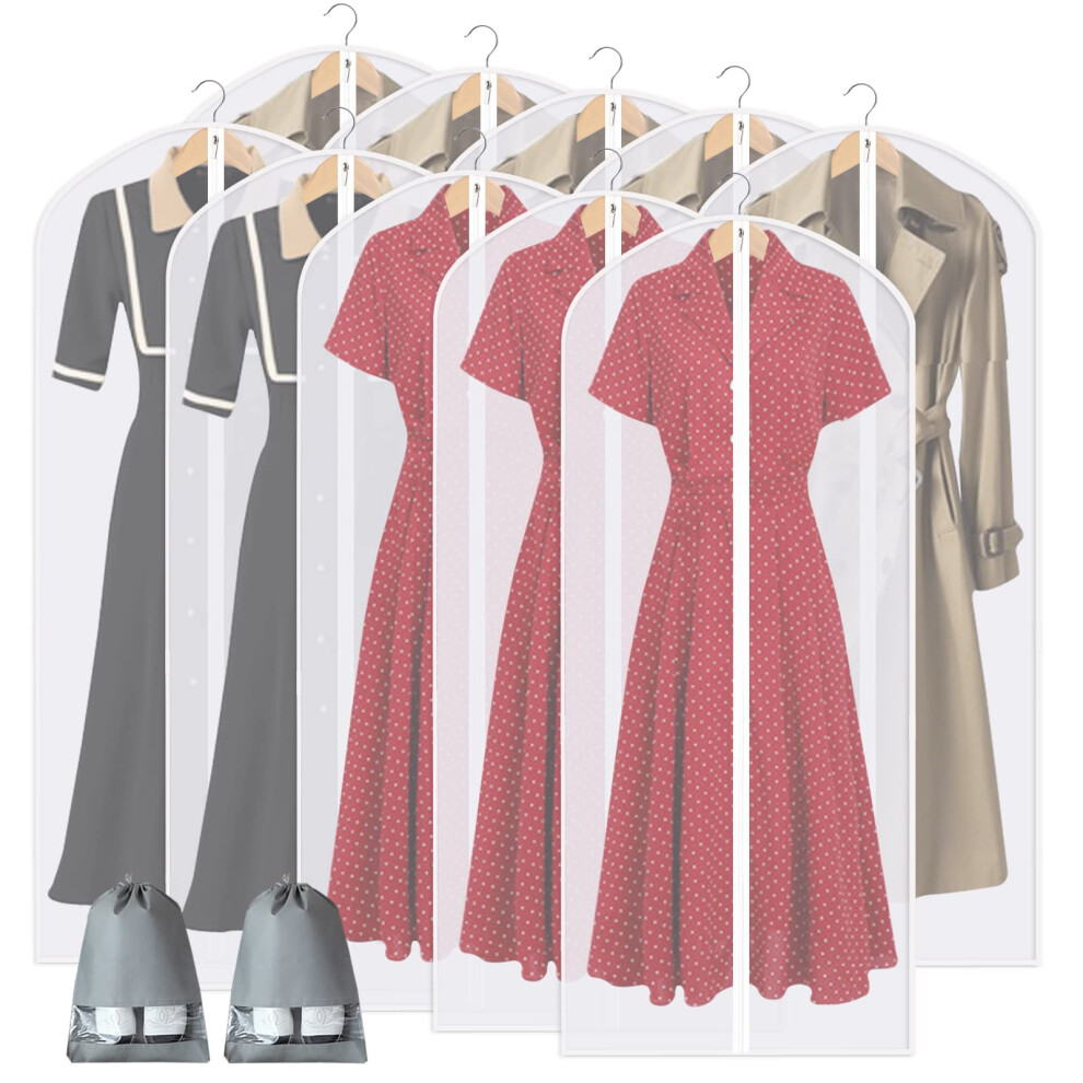 Perber 55 Bolsas Para Colgar Ropa, 10 Paquetes, Bolsas Para Vestidos, Fundas De Pl Stico Impermeables Para Prendas Con Cremallera Para L-image
