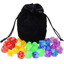 Blandade 5 frger polyedriska trningar genomskinlig med svart dragvska Perfekt fr fngelsehlor och drakar DND RPG MTG bordsspel