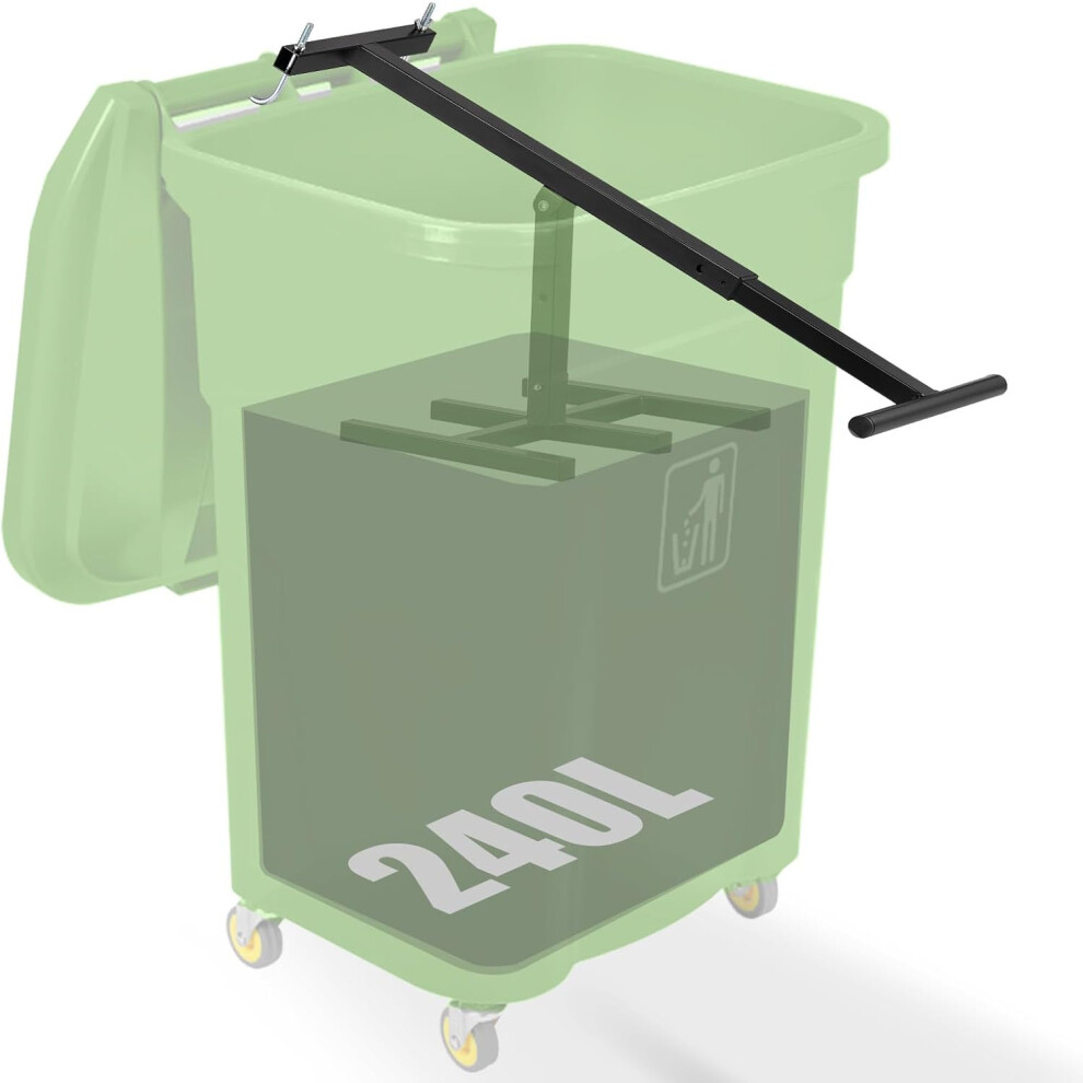 Manual Rubbish Press Waste Compactor with Adjustable Handle for Space-saving in Wheelie Bin Trash Can,Steel