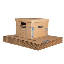 Bankers Box Small Classic Moving Box 10 Pack  Reinforced Handles  Tape-Free Assembly  Box with Lid  15"" x 10"" x 12"" (7714203)