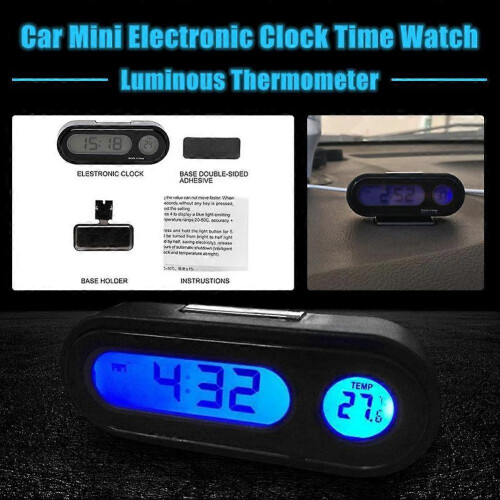 Car Electronic Clock Luminous Thermometer LED Digital Display Dashboard Clock 2