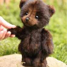 Gift Black Bear Toy Purely Handmade Plush Stuffed Animal Plush Baby Bears