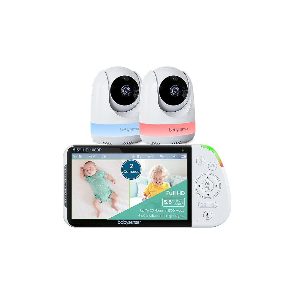 Babysense 5.5 1080P Full Hd Split-Screen Baby Monitor