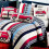 Cozy Line Home Fashions Μαξιλάρι Throw Σταθμού Πυροσβεστικής, Κόκκινο Λευκό Ραμμένο Μοτίβο 3