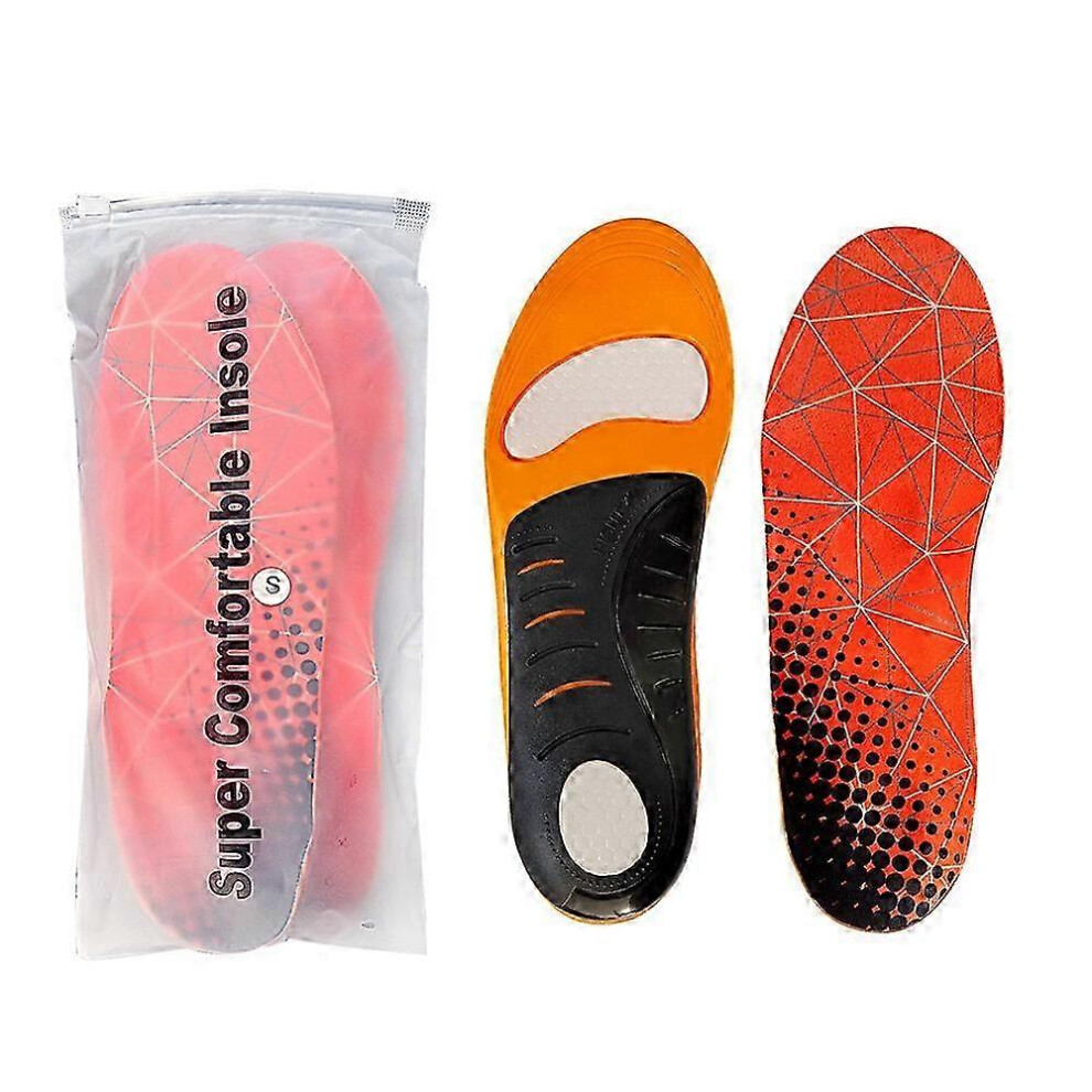 (orange xs 34 to 37) Orthoflexx Insole High Arch Foot Support Flat Feet Plantar Fasciitis inner soles