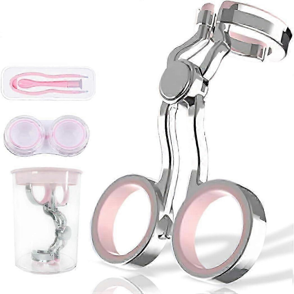 (Pink) Contact Lens Wearing Aids, Portable Contact Lens Eyelid Stretcher, Color Contact Lens Wearing Tool With Insert or Remove Tool/Tweeers/Contact L