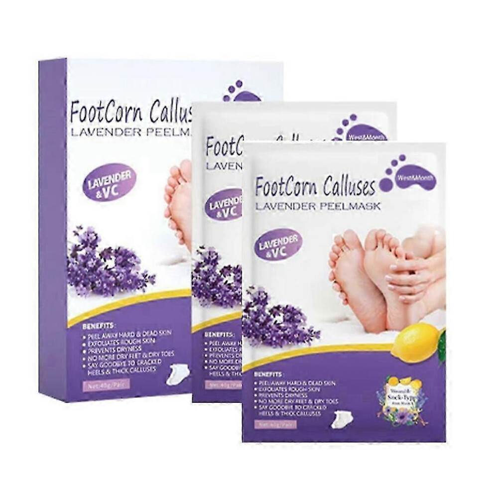 8PCS  Lavender & VC Foot Peeling Mask Exfoliating Heels Calluses Remove Foot Patches Dead Skin Remover Pedicure Socks Foot Care