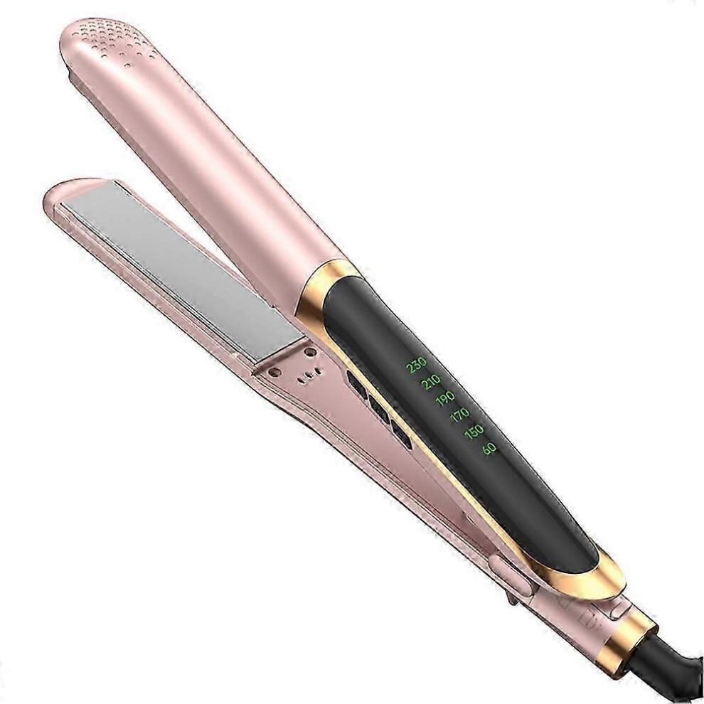 (pink) Home Use Negative Ion Hair Straightener Mini Curling Iron