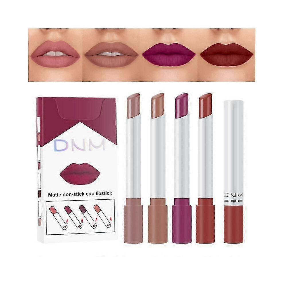 (A02) 4 Colors/set Makeup Lipstick Matte Velvet Moisturizing Silky Lip Gloss