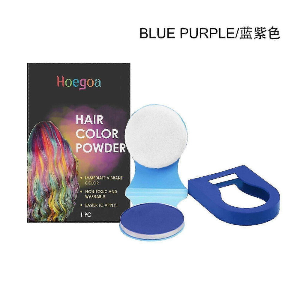 (Blue purple) Disposable Hair Chalk Powder Temporary Hair Tool Dye Styling Spray Color Paint Salon Pastel Hair Color Accessories