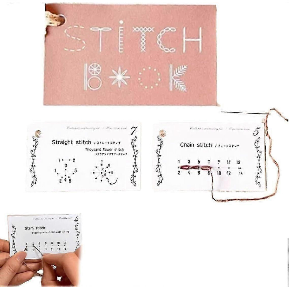 (2pcs) Creative Mini Sewing Book,DIY Creative Mini Sewing Card Set,Sewing Kits for Various Sewing Techniques,Sewing Books for Embroidery and Sewing Enthusias