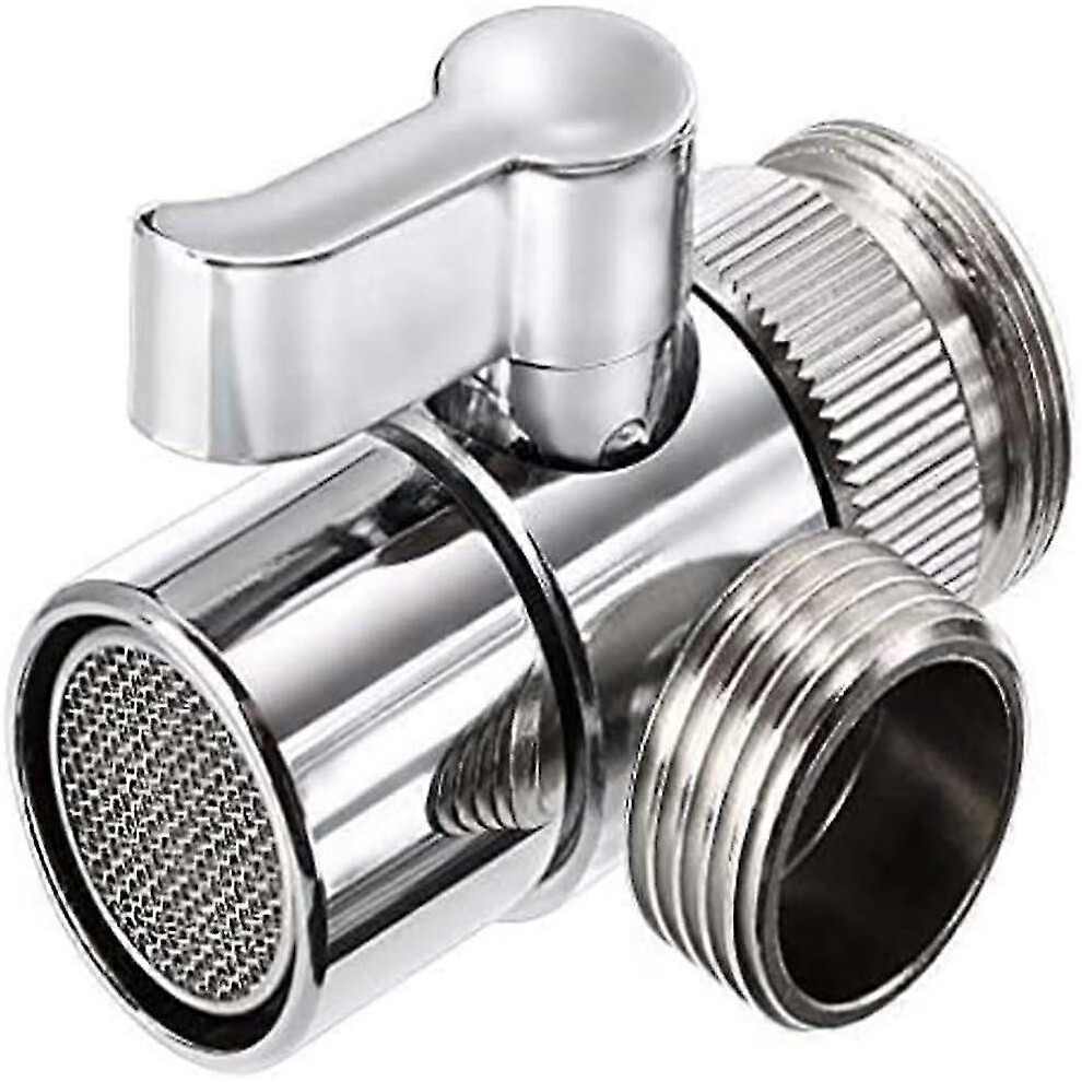 (As Show, One Size) Polished Chrome Brass Sink Valve Diverter Faucet Splitter For Kitchen,Handheld Showerhead Or Bathroom Sink Faucet Replacement Part 5063595991004