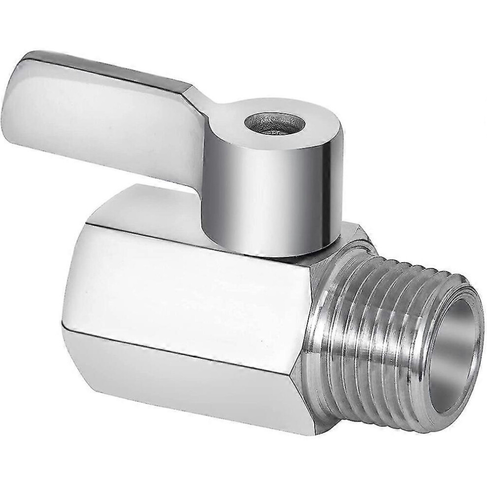 (As Show, One Size) Shower Head Shut Off Valve, 304 Stainless Steel Mini Ball Valve Npt Thread(1/2Inch Male X 1/2Inch F 5062994712043