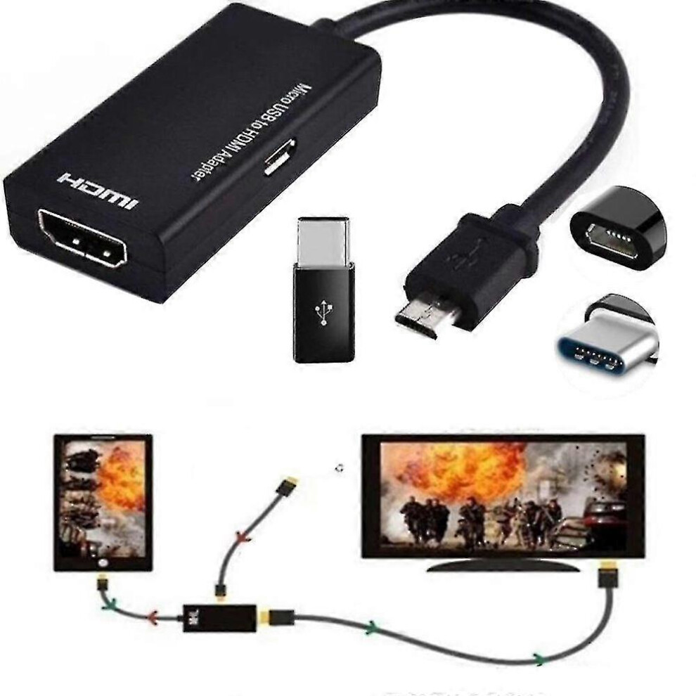 (As Show, One Size) Micro Usb To Hdmi 1080P Hd Tv Cable Adapters For Android Phone S2 I9300 S4 I9500 Note2 N7100 5062994741456