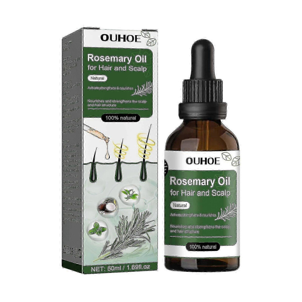 Rosemary Oil for Hair And Scalp, 50ml Hair Oil for Hair Loss To Stimulate Hair Growth And Care Of The Scalp with Castor Oil