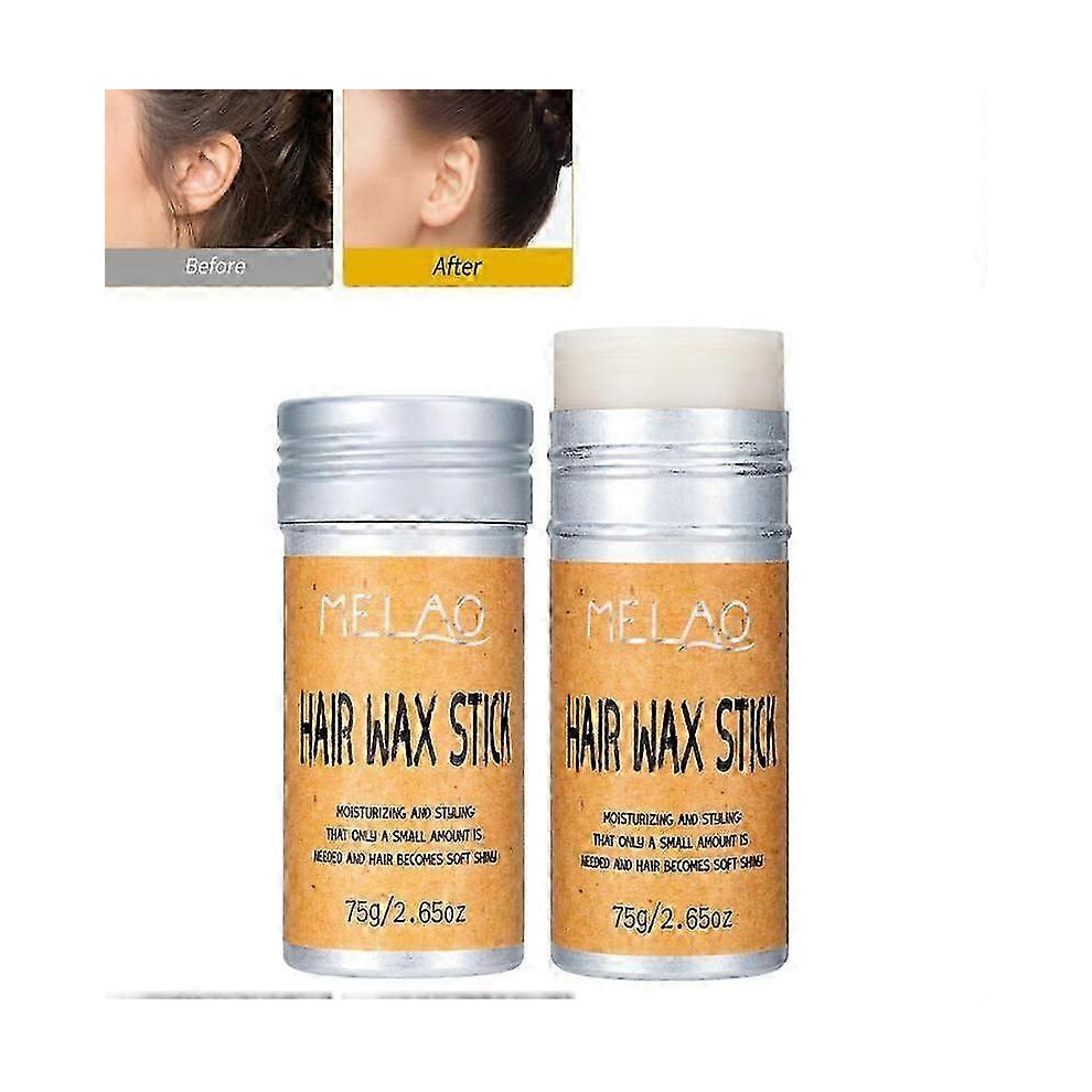 (2PCS) Hair Wax Stick, Hair Wax Edge Control Stick for Slick, Frizzy Hair and Edge Control, Hair-Styling Wax Stick for Hair Flyaway Smoothing Hair, Bu