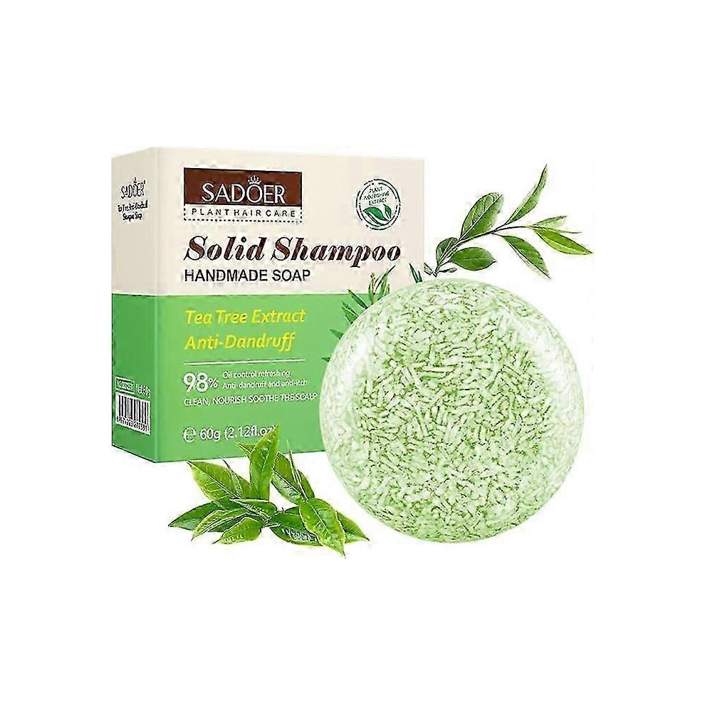 (2pcs) Tea Tree Shampoo Bar, Tea Tree Natural Shampoo Bar, Anti Dandruff Organic Shampoo Bar, Oil Control Hair Soap Bar Shampoo, Antibacterial Shampoo Bar Wo
