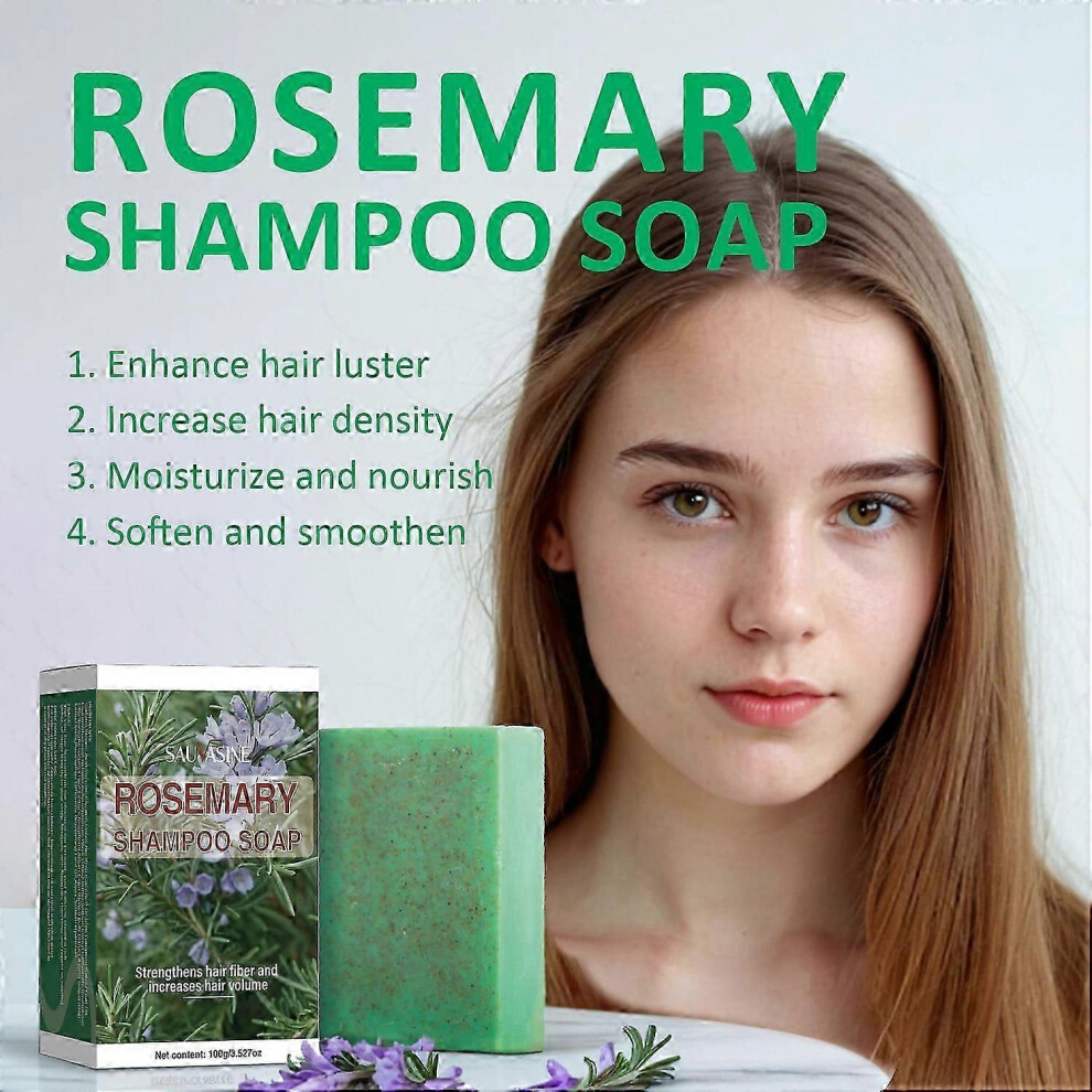 (1pc) Rosemary Shampoo Bar, Solid Rosemary Shampoo for Hair Growth, Natural Shampoo Bar to Cleanse Nourish Scalp, Hair Growth Shampoo, Anti Hair Loss Shampo