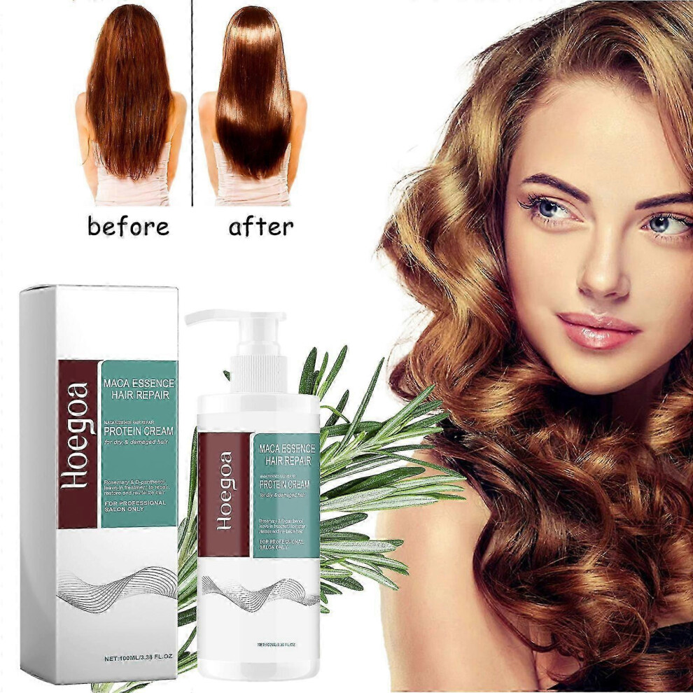 (2pcs) Repair Protein Cream Leave-In Conditioner Hair Treatment Herbal Essences Organic Protein Cream for Dry Damaged Hair 100ml