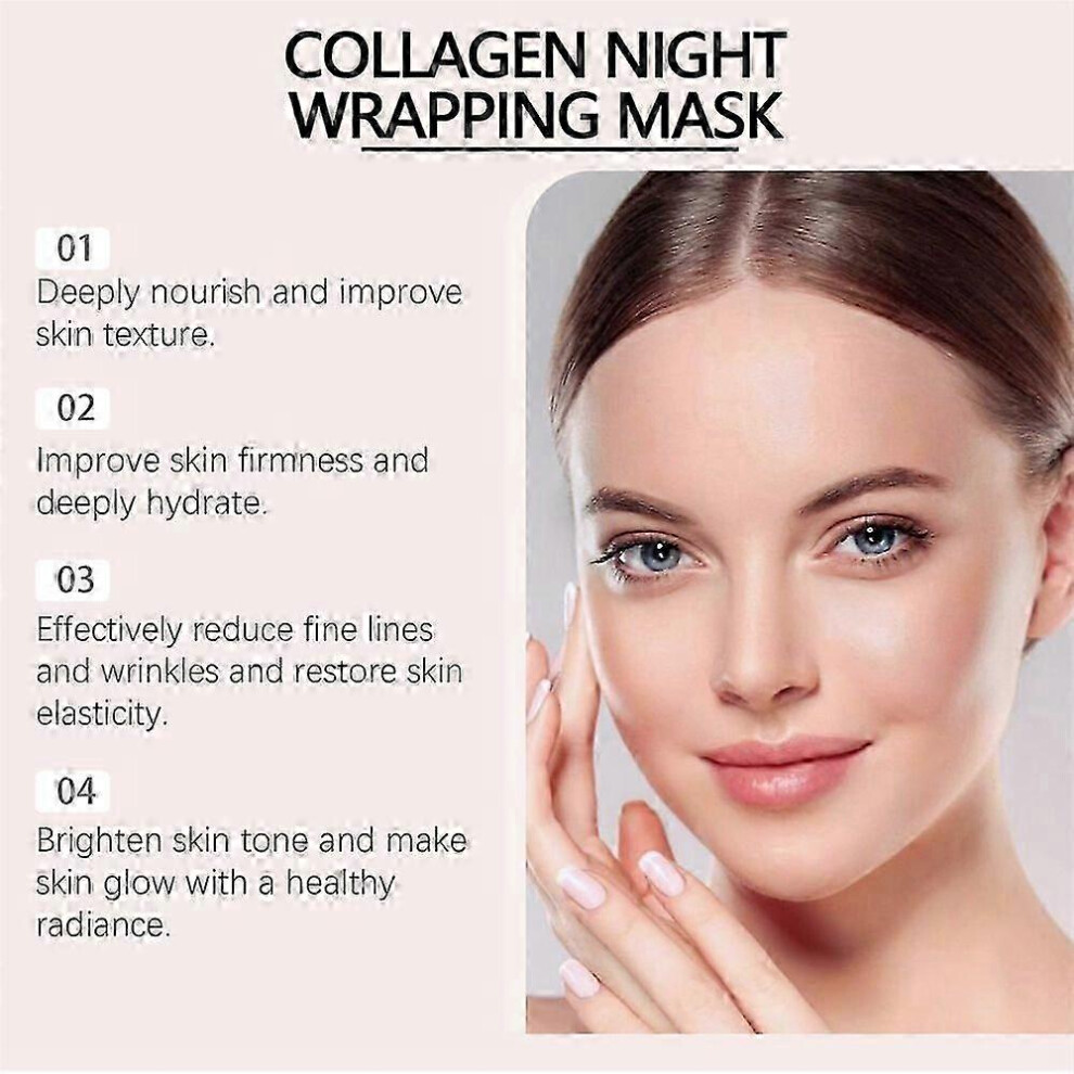 (1pc) Collagen Night Wrapping Mask Overnight Wrapping Peel Off Natural Facial Mask New
