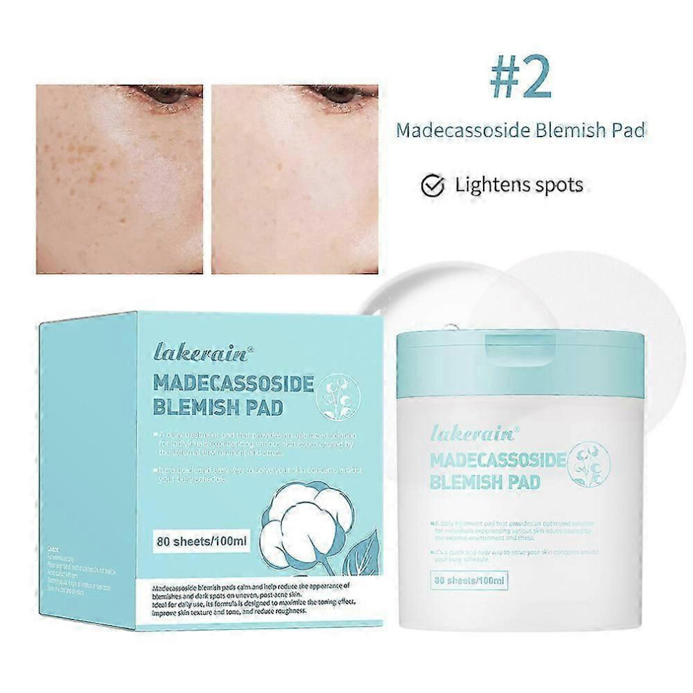 (blue) Daily Facial Cotton Toner Pad, 80Pcs Facial Exfoliating Pads,Daily Toner Pad Dead Skin Care, Helps Reduce Blackheads, Whiteheads, and Pimples